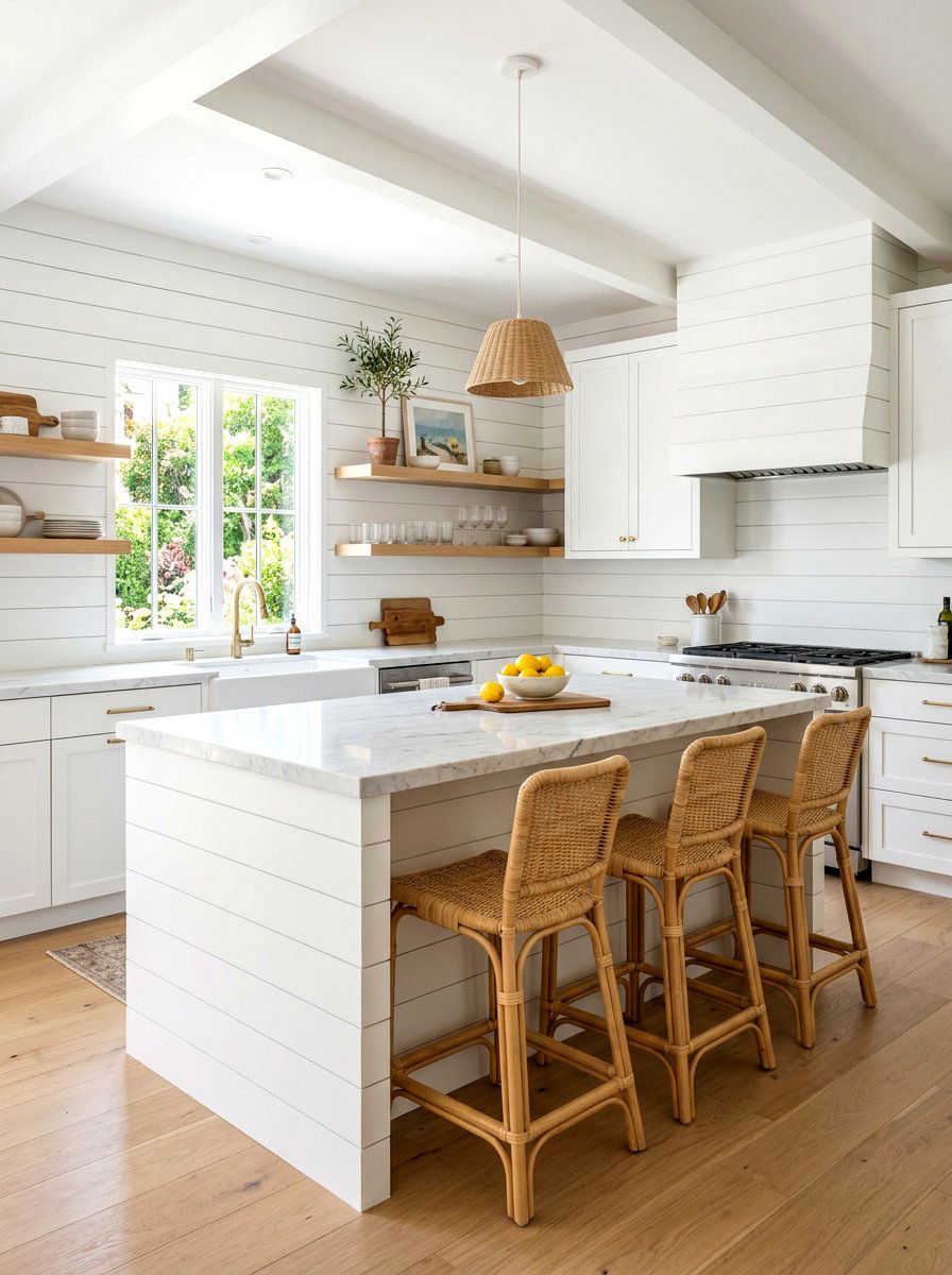 Shiplap Wall Detail - 30 Hamptons kitchen ideas