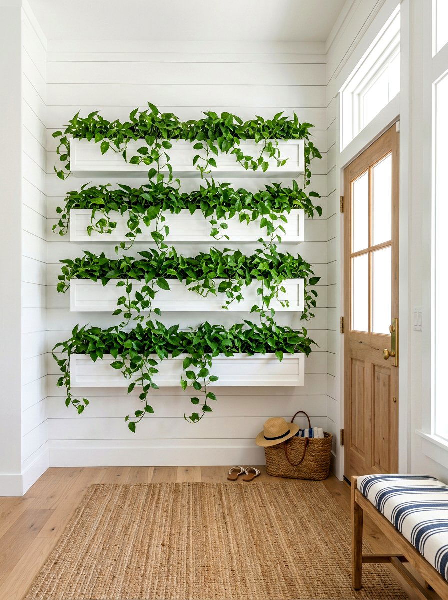 Shiplap Wall Planter - 30 wall garden planter ideas