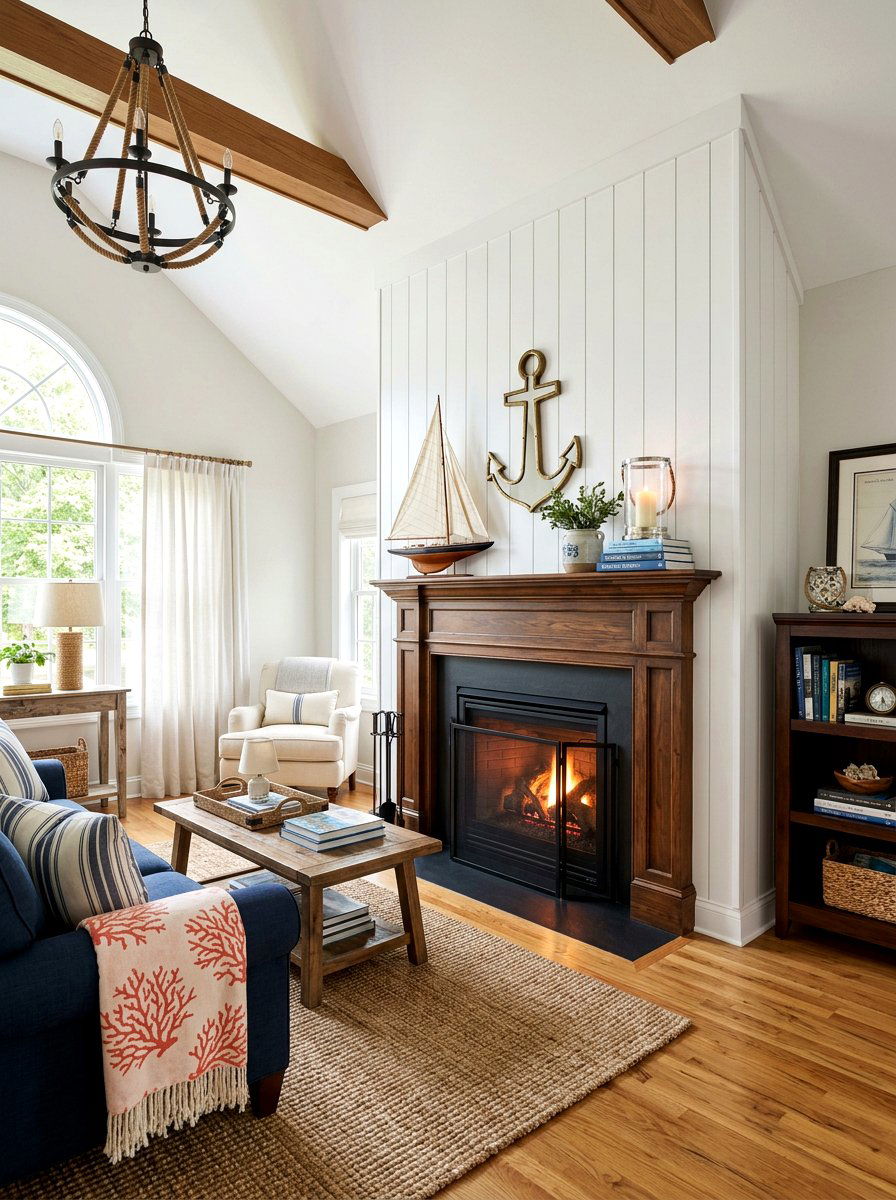Shiplap Wall With Mantel - 30 traditional fireplace mantel ideas
