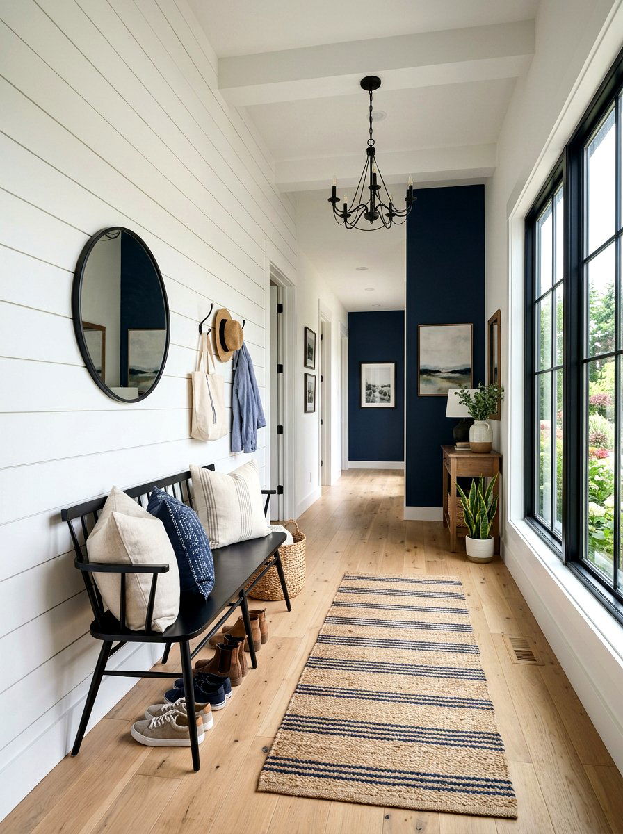 Shiplap Wall - 30 hallway wall decor ideas