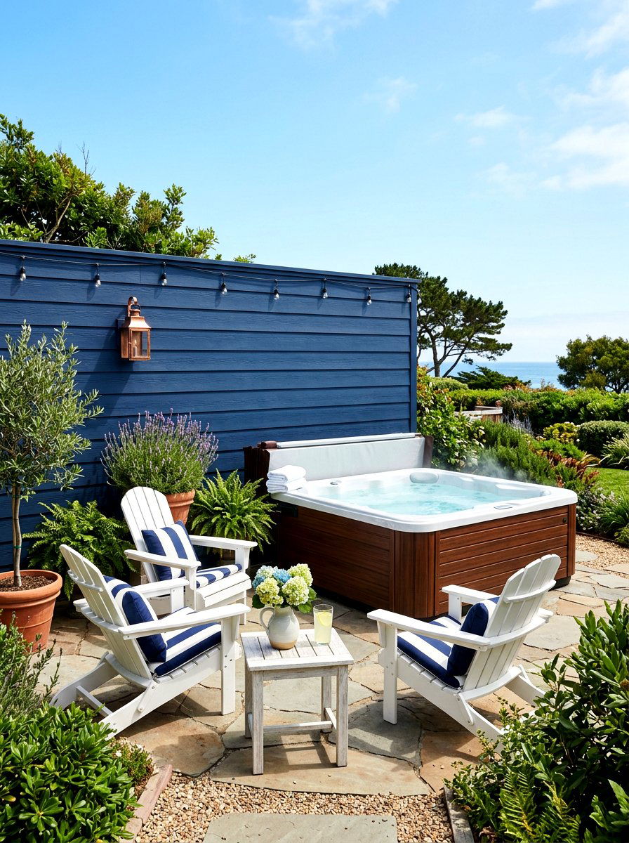 Shiplap Wood Privacy Wall - 30 hot tub privacy fence ideas
