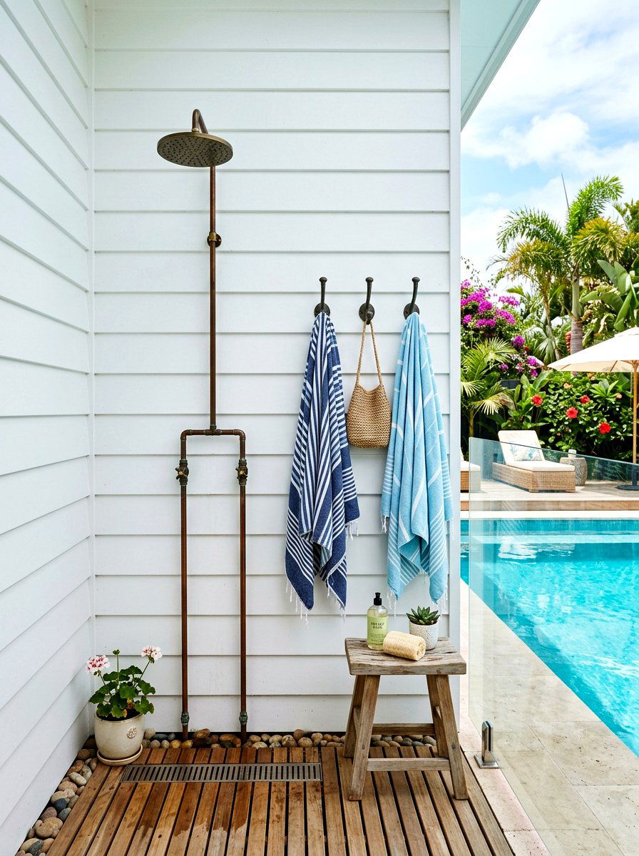 Shiplap Wood Wall - 30 poolside privacy screen ideas