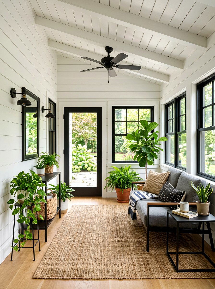 Shiplap enclosed porch - 30 enclosed porch ideas