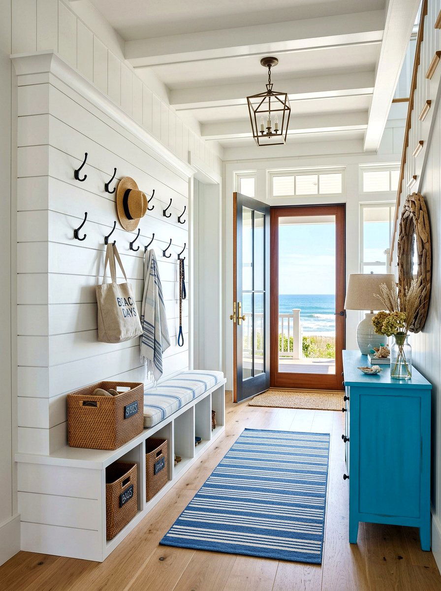 Shiplap entryway organizer - 30 key holder wall ideas
