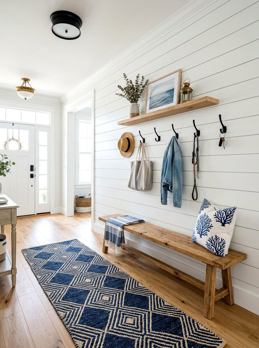 Shiplap entryway wall - 30 entryway makeover ideas