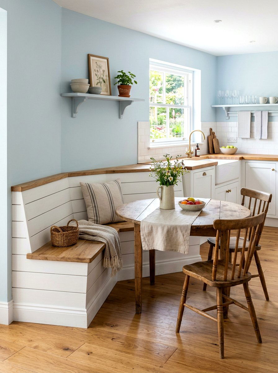 Shiplap kitchen bench - 30 breakfast room bench ideas