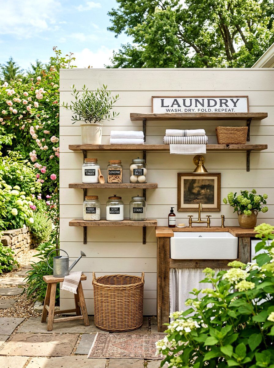 Shiplap laundry wall - 30 laundry room backsplash ideas