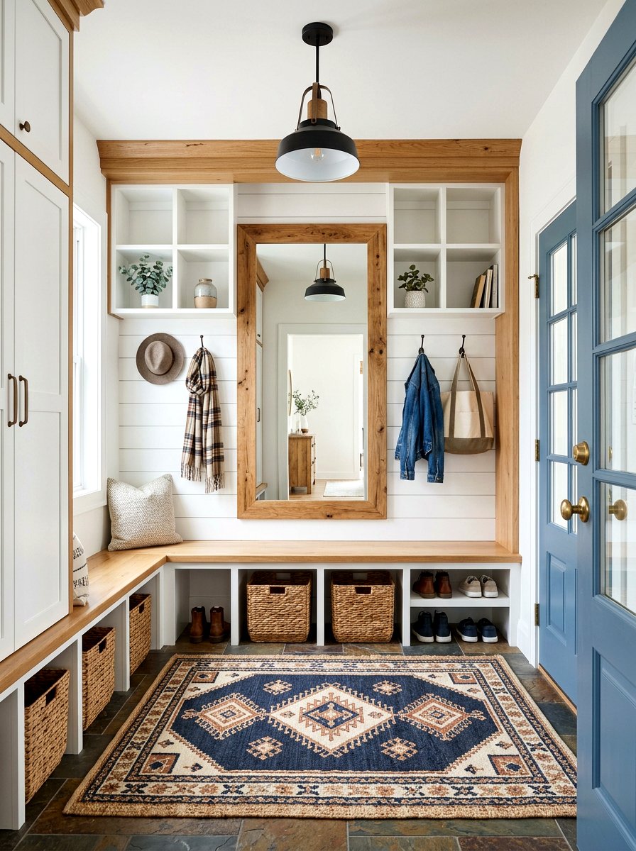Shiplap wall mirror - 30 entry mirror ideas