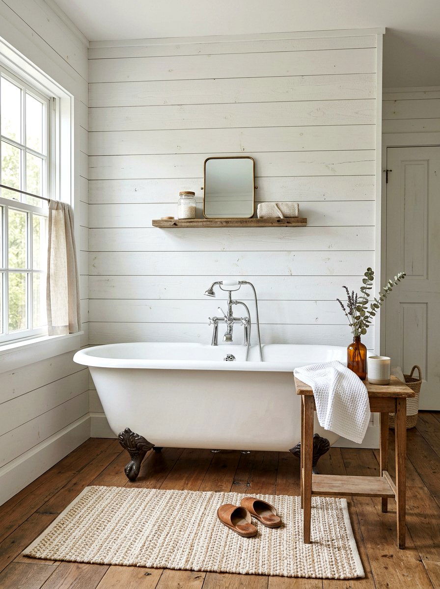 Shiplap wall paneling - 30 tub surround ideas
