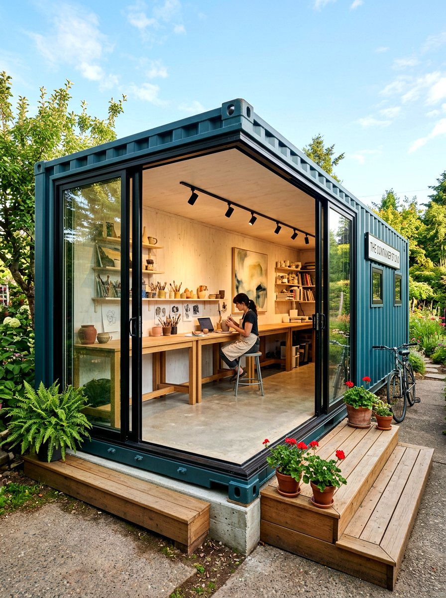 Shipping Container Studio - 30 art shed ideas
