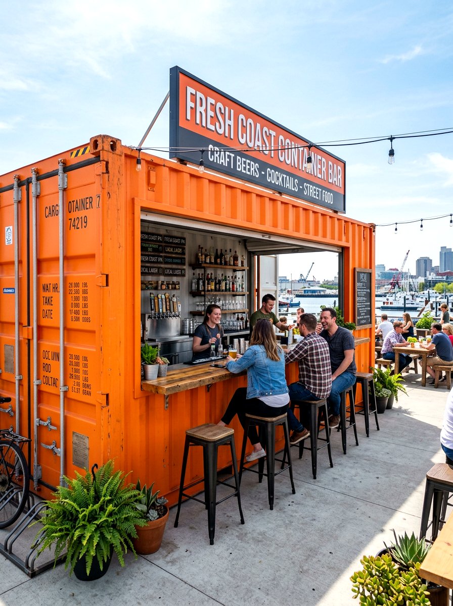 Shipping container bar - 30 backyard bar ideas