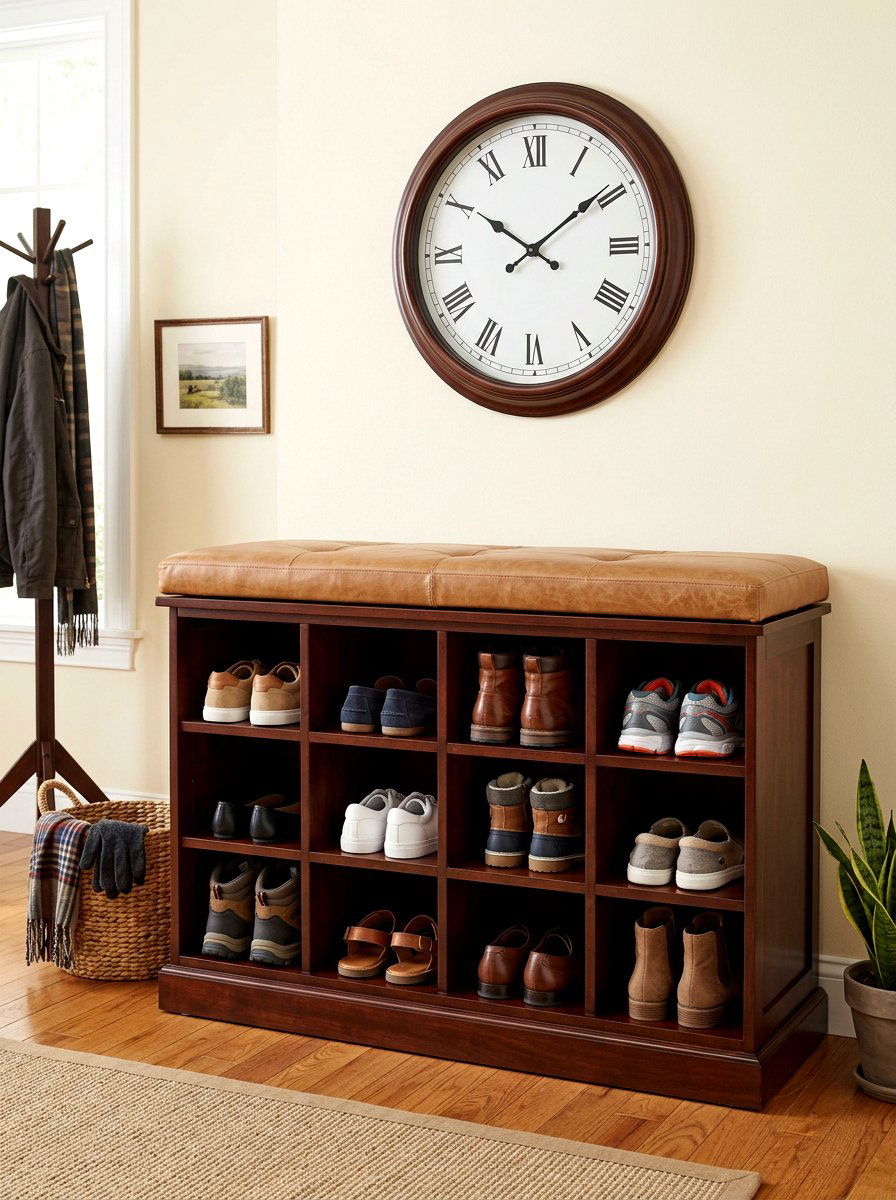 Shoe Cubby Bench - 30 apartment entry bench ideas