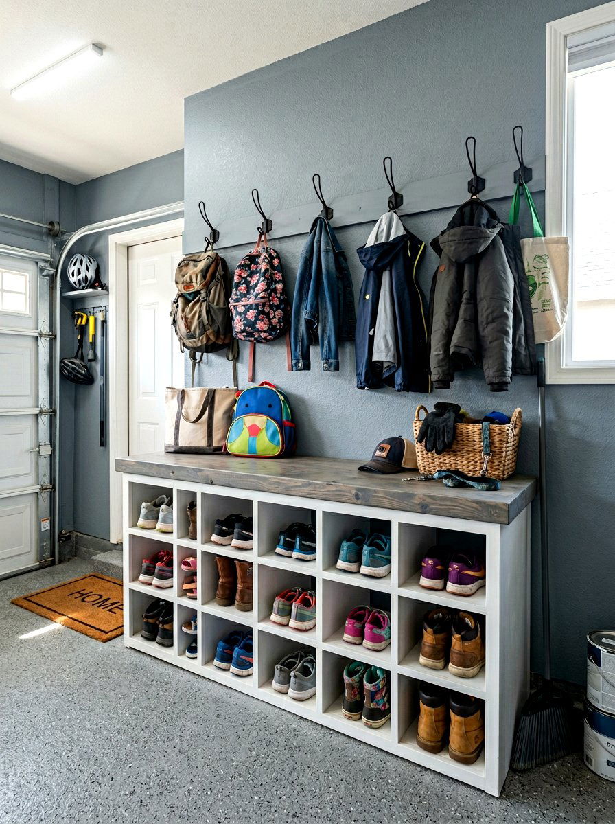Shoe Cubby System - 30 garage mudroom ideas
