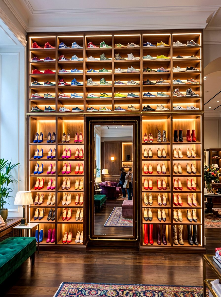 Shoe Display Wall - 30 boutique closet ideas