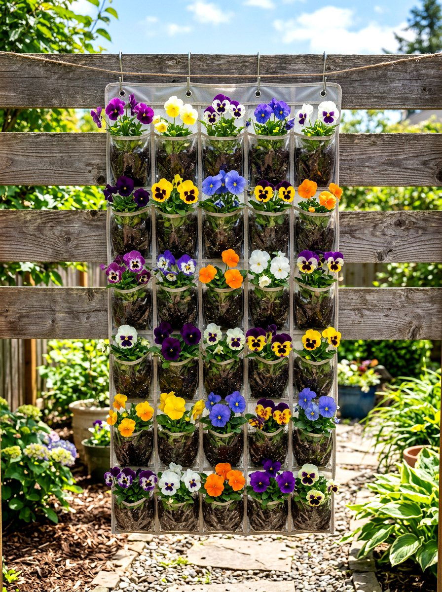 Shoe Organizer Garden - 30 vertical flower garden ideas