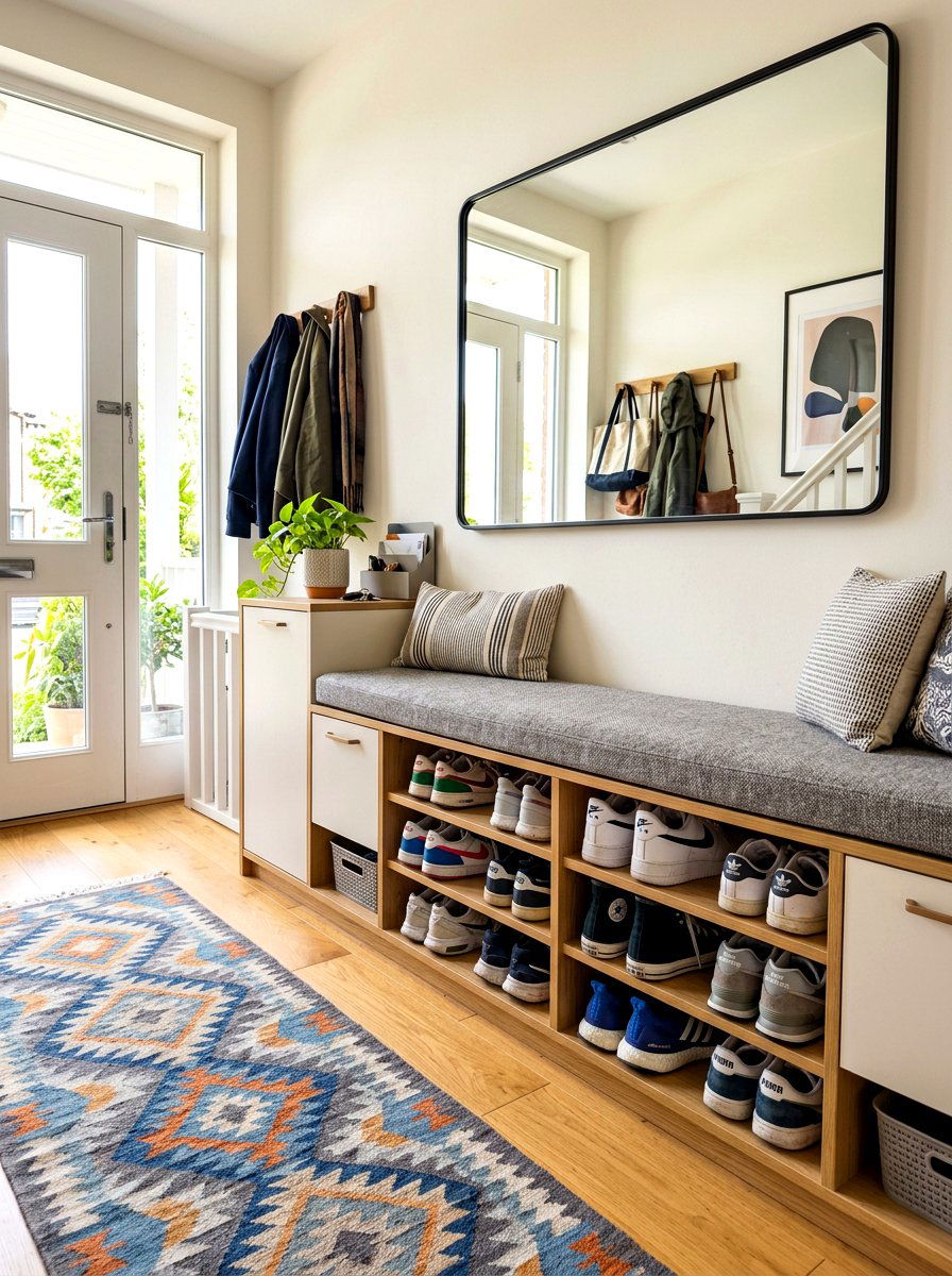 Shoe Rack Bench - 30 repurposed cabinet ideas