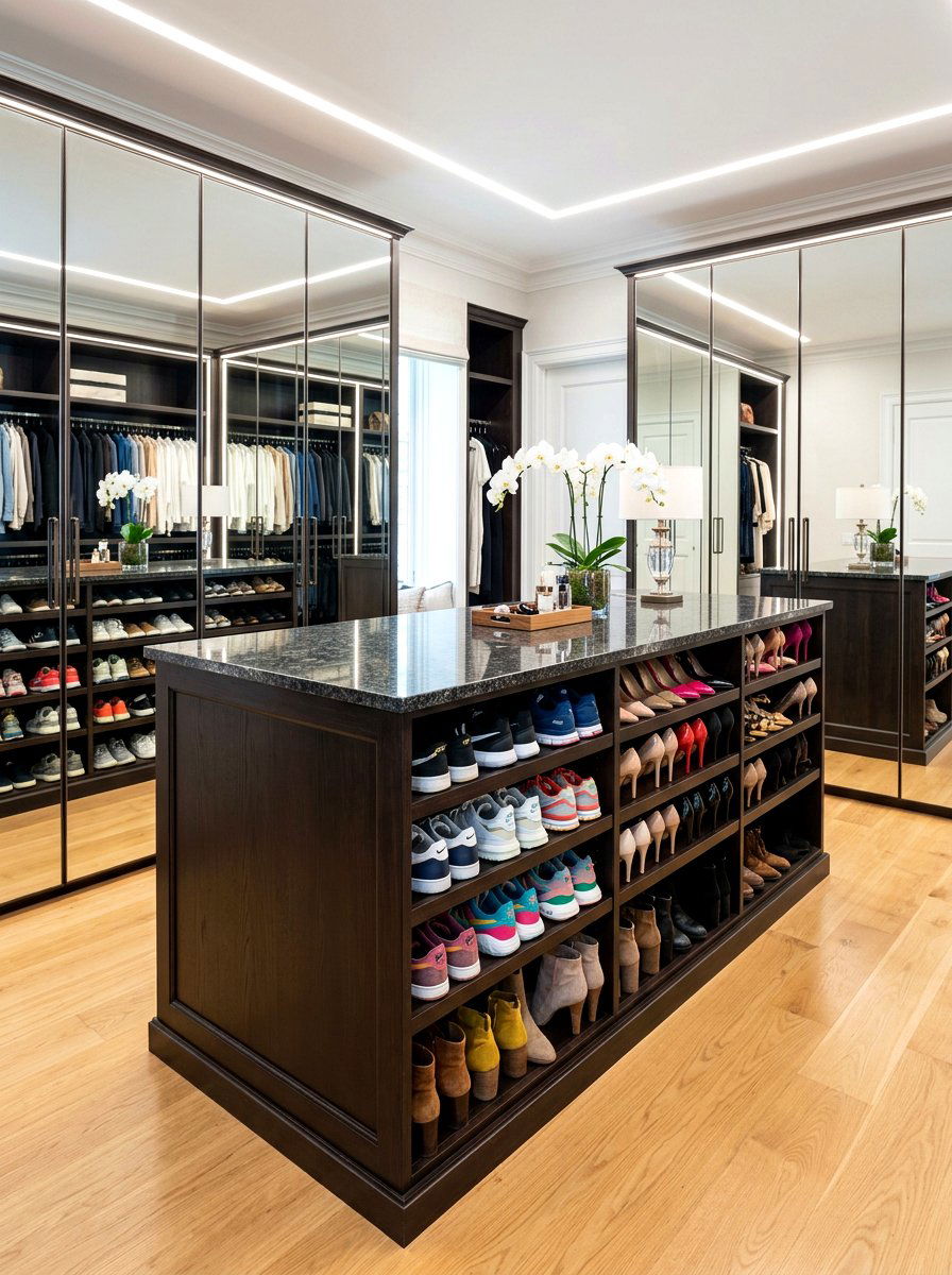 Shoe Rack Closet Island - 30 closet island storage ideas