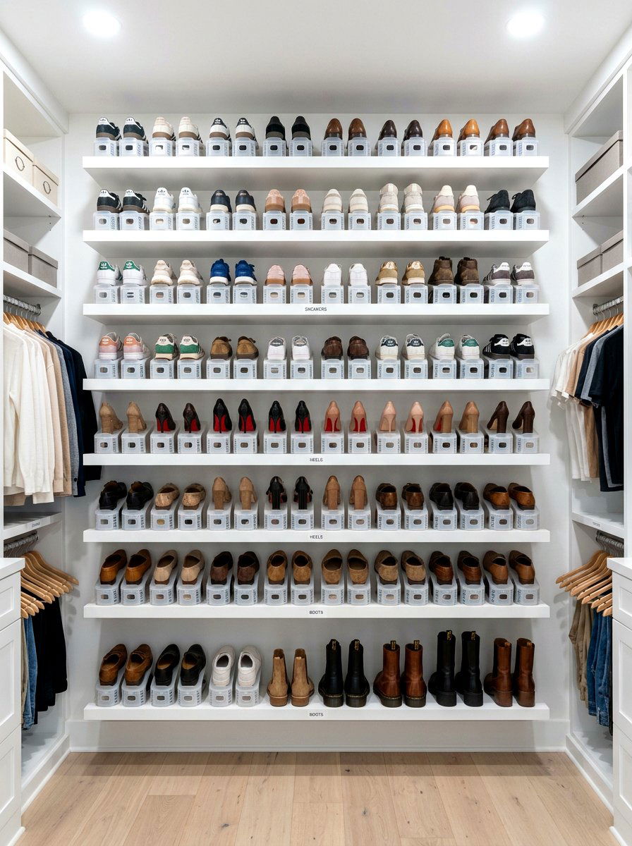 Shoe Slot Organizer - 30 shoe wall storage ideas