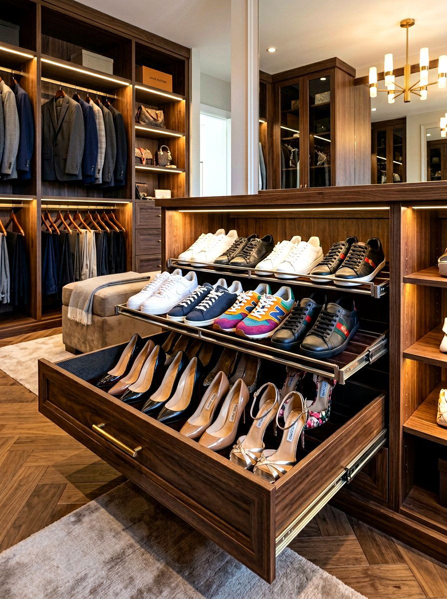 Shoe Storage Drawer - 30 deep drawer storage ideas