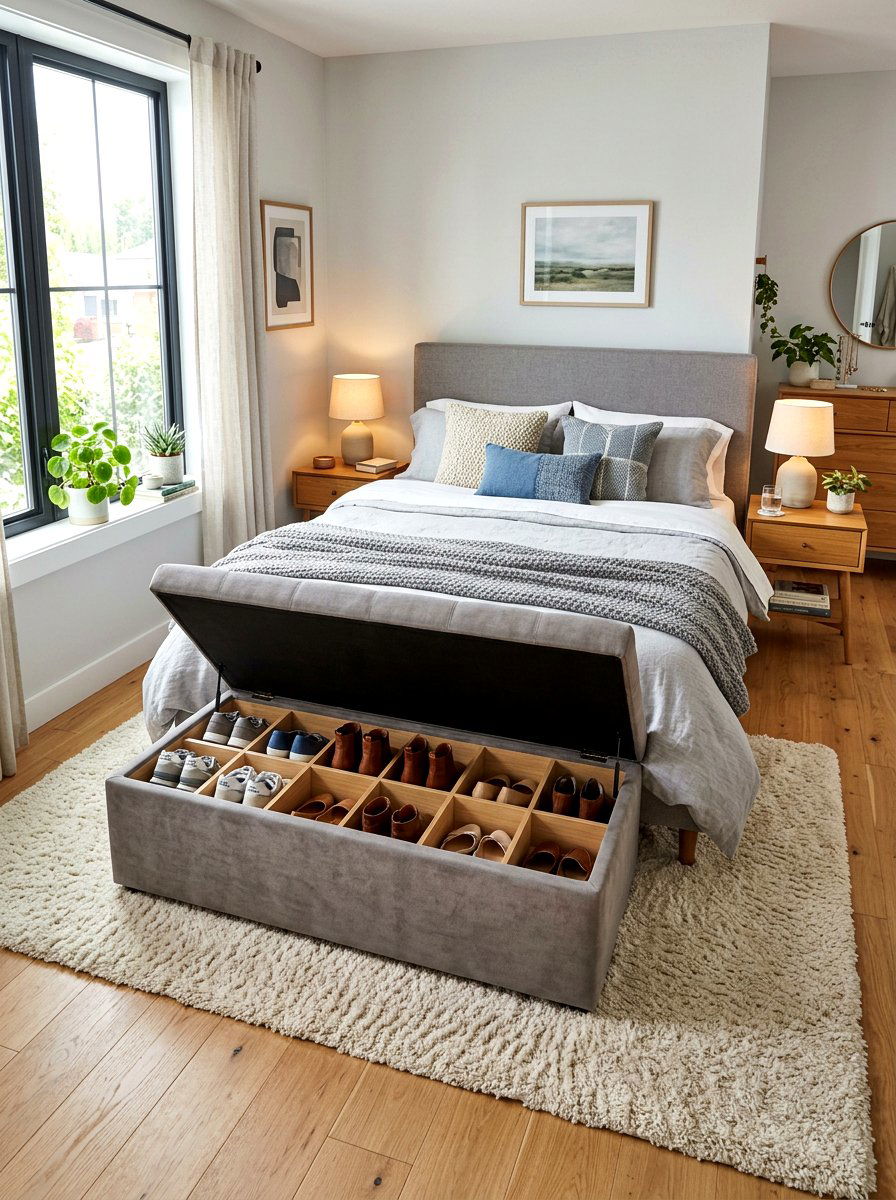Shoe Storage Ottoman - 30 shoe storage ideas