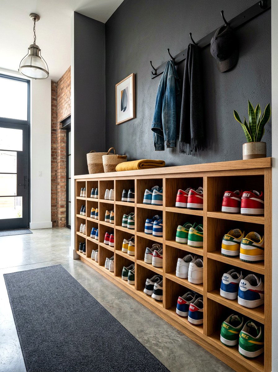 Shoe storage cubbies - 30 organizing a mudroom ideas
