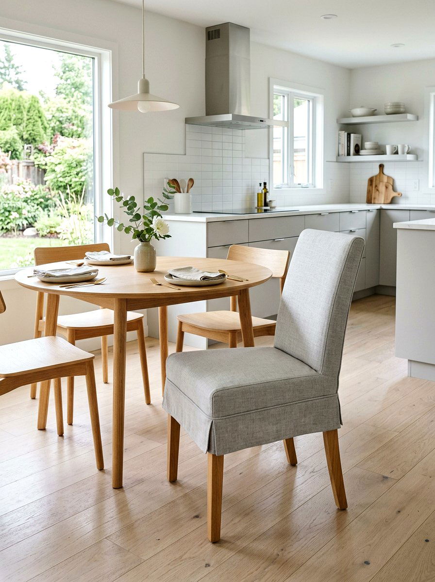 Short skirt slipcover - 30 slipcovered dining chair ideas