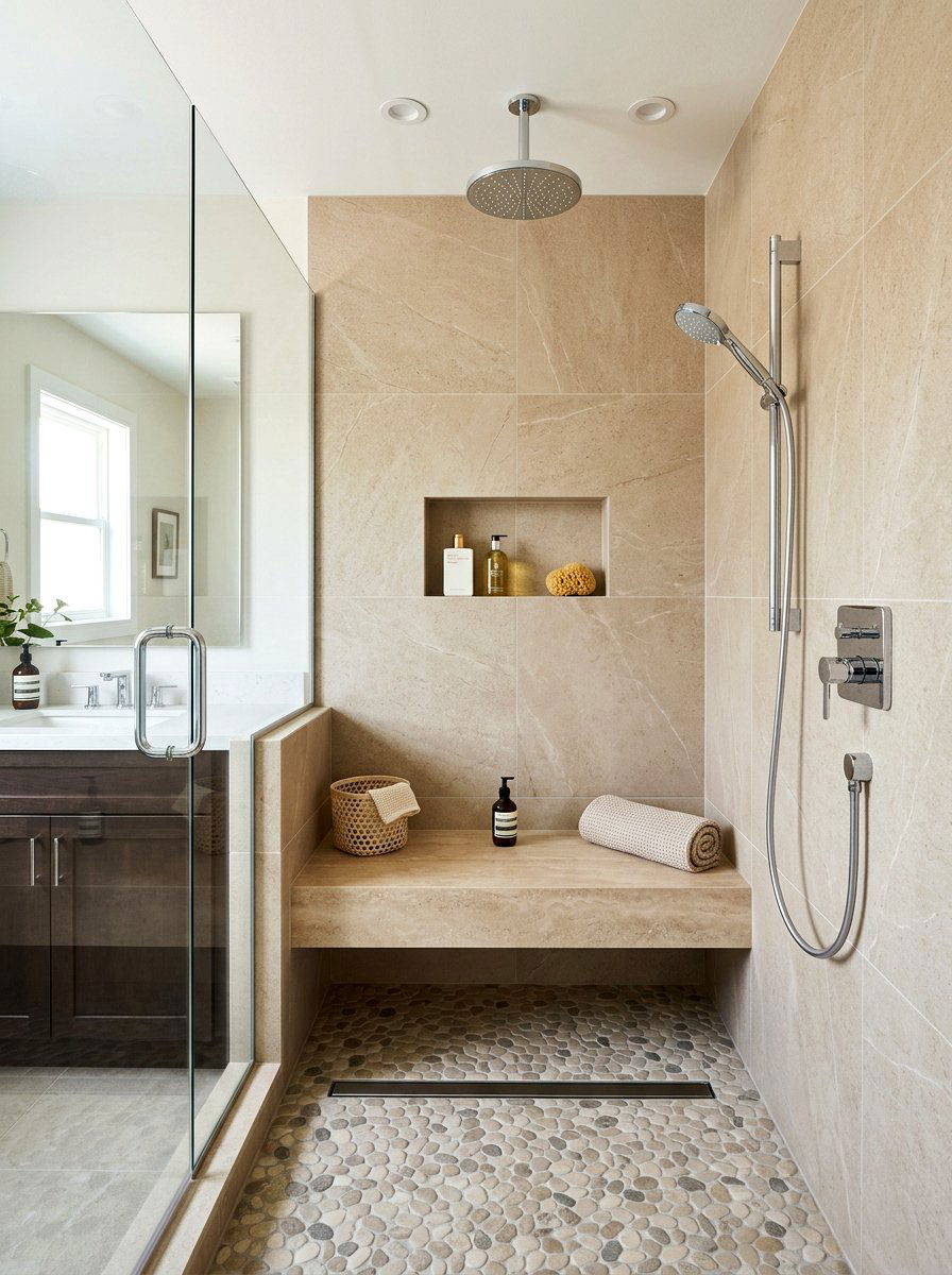 Shower Bench - 30 master bathroom ideas