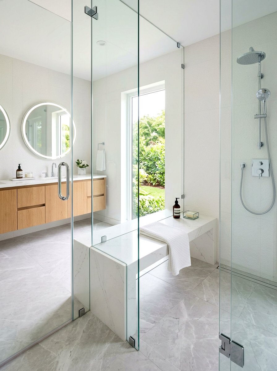 Shower Bench Next To Glass - 30 shower bench styling ideas