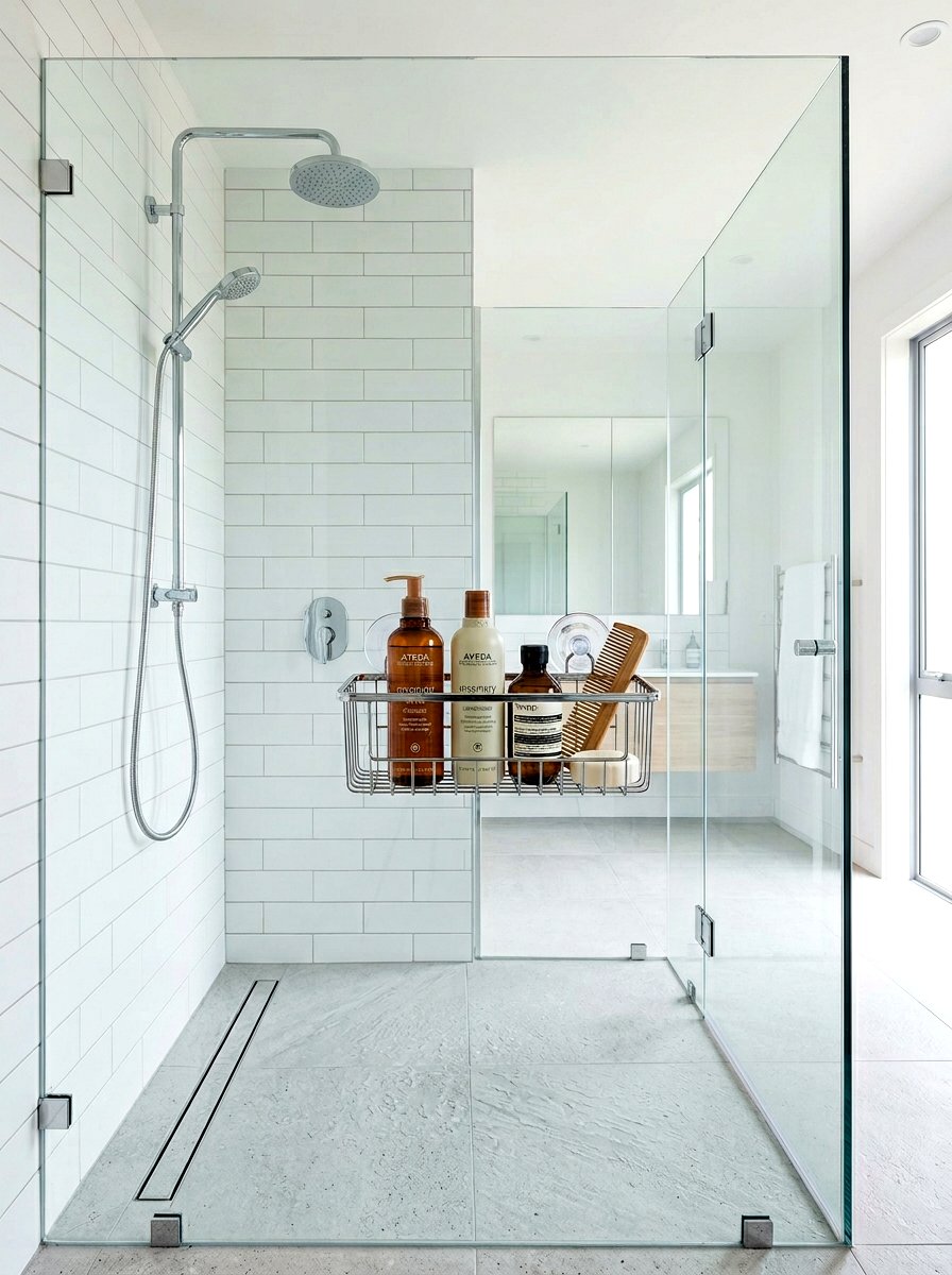 Shower Caddy Suction Wire Basket - 30 bathroom basket storage ideas