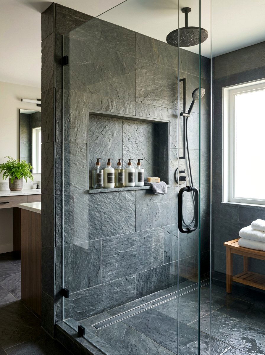 Shower Niche - 30 bathroom organization ideas