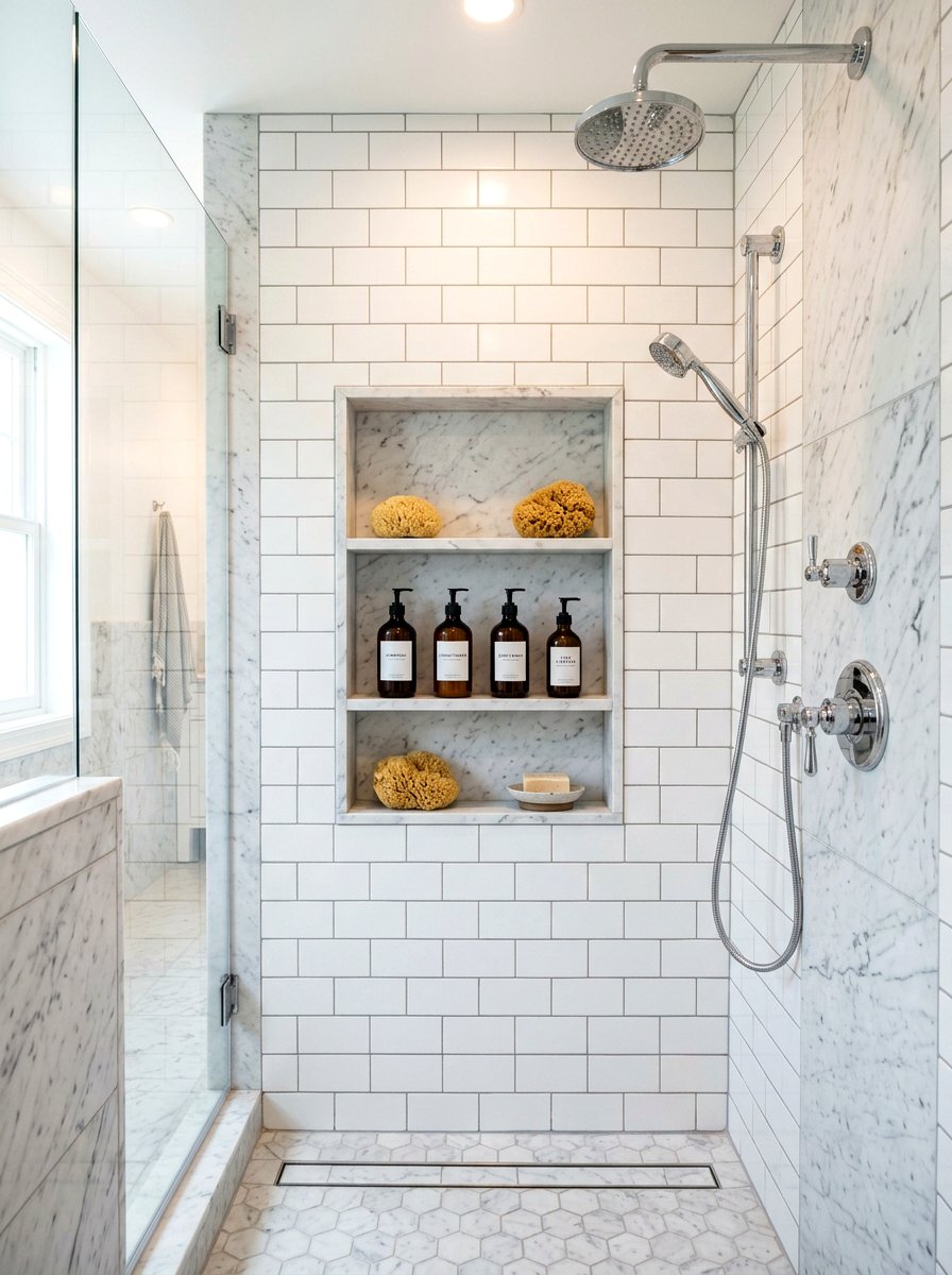 Shower Storage Niche - 30 niche shelf styling ideas