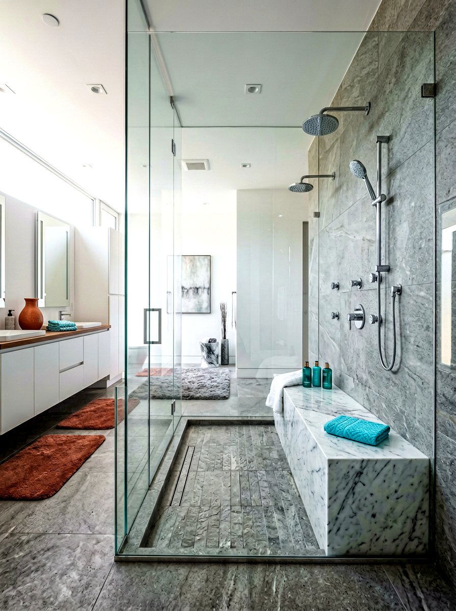 Shower seating area - 30 serene bathroom decor ideas