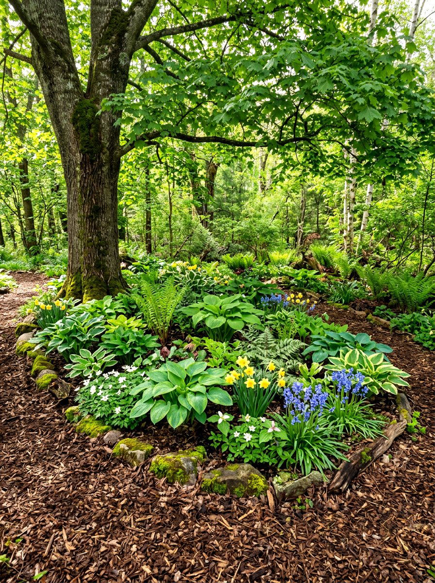 Shredded Leaves Mulch - 30 flower bed mulch ideas
