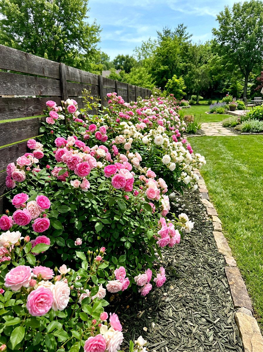 Shrub Rose Border - 30 rose garden ideas