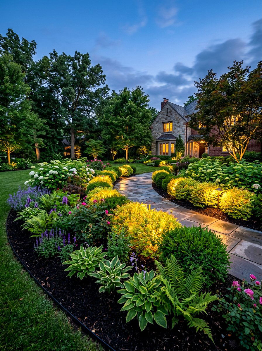 Shrub accent lighting - 30 garden lighting ideas