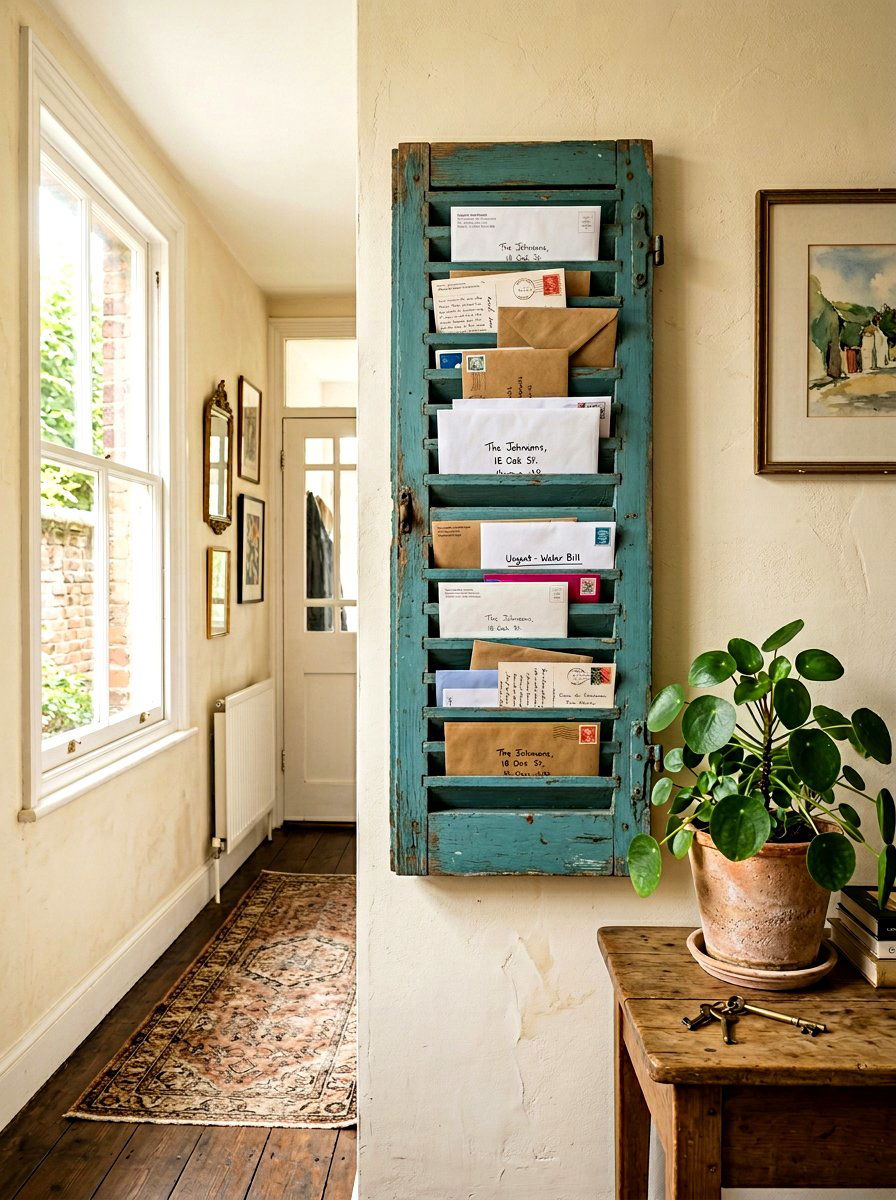 Shutter Style Mail Holder - 30 mail organization ideas