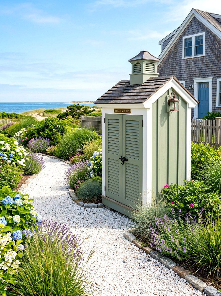 Shutter style equipment box - 30 pool equipment enclosure ideas