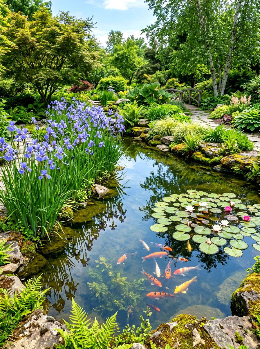 Siberian Iris Pond Edge - 30 blue flower garden ideas