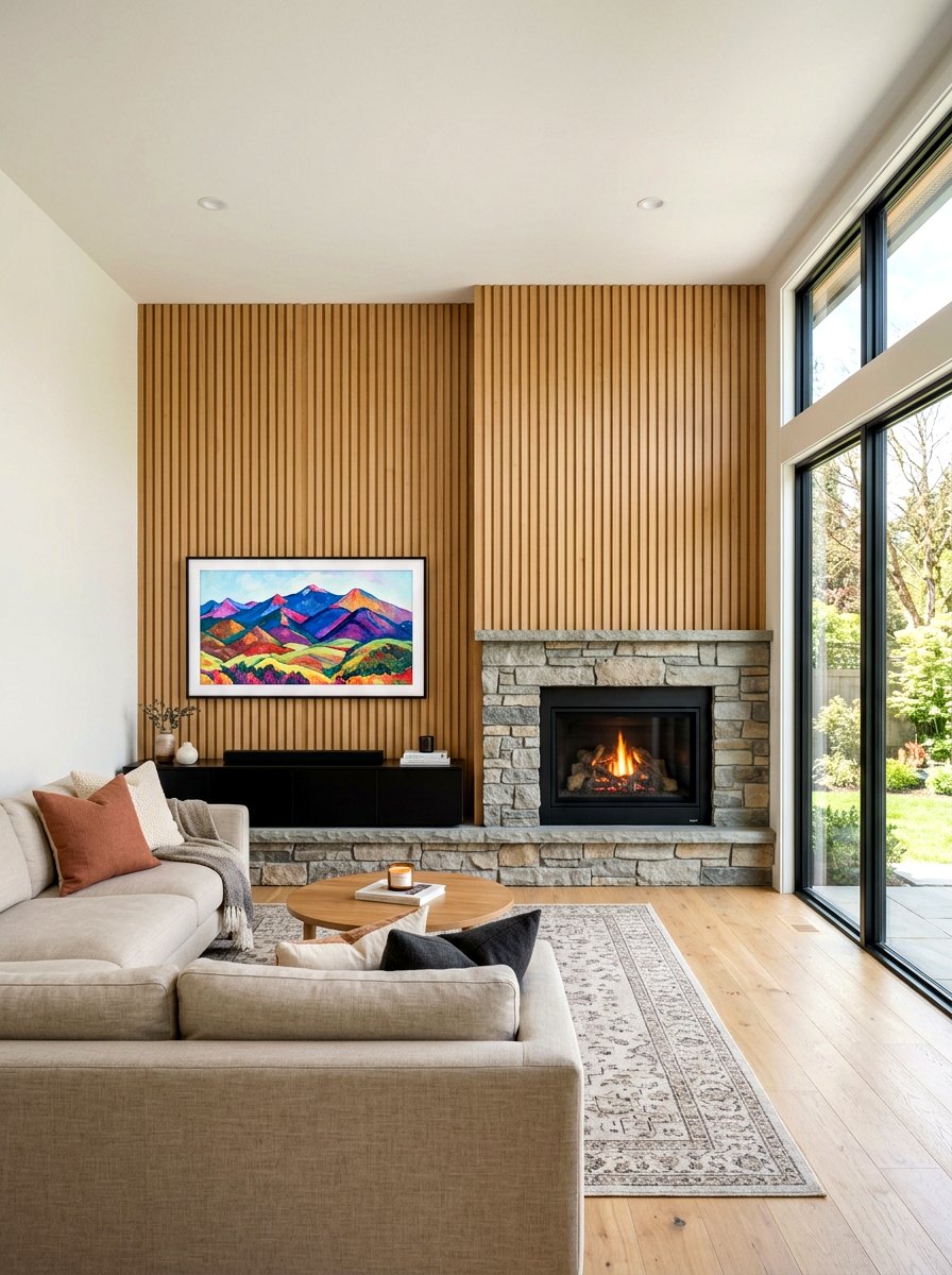 Side By Side Fireplace And TV - 30 fireplace and TV layout ideas