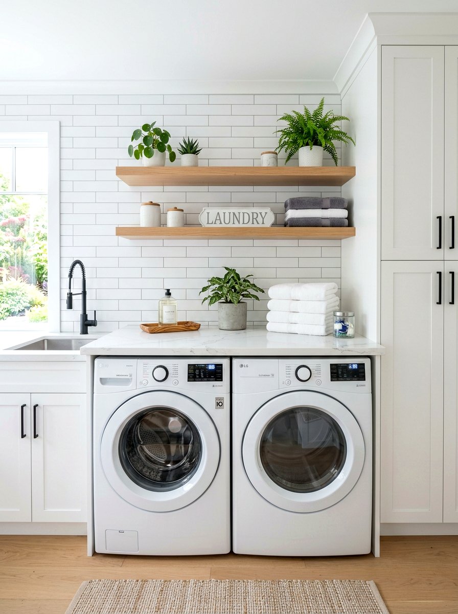 Side By Side Laundry Countertop - 30 laundry closet ideas