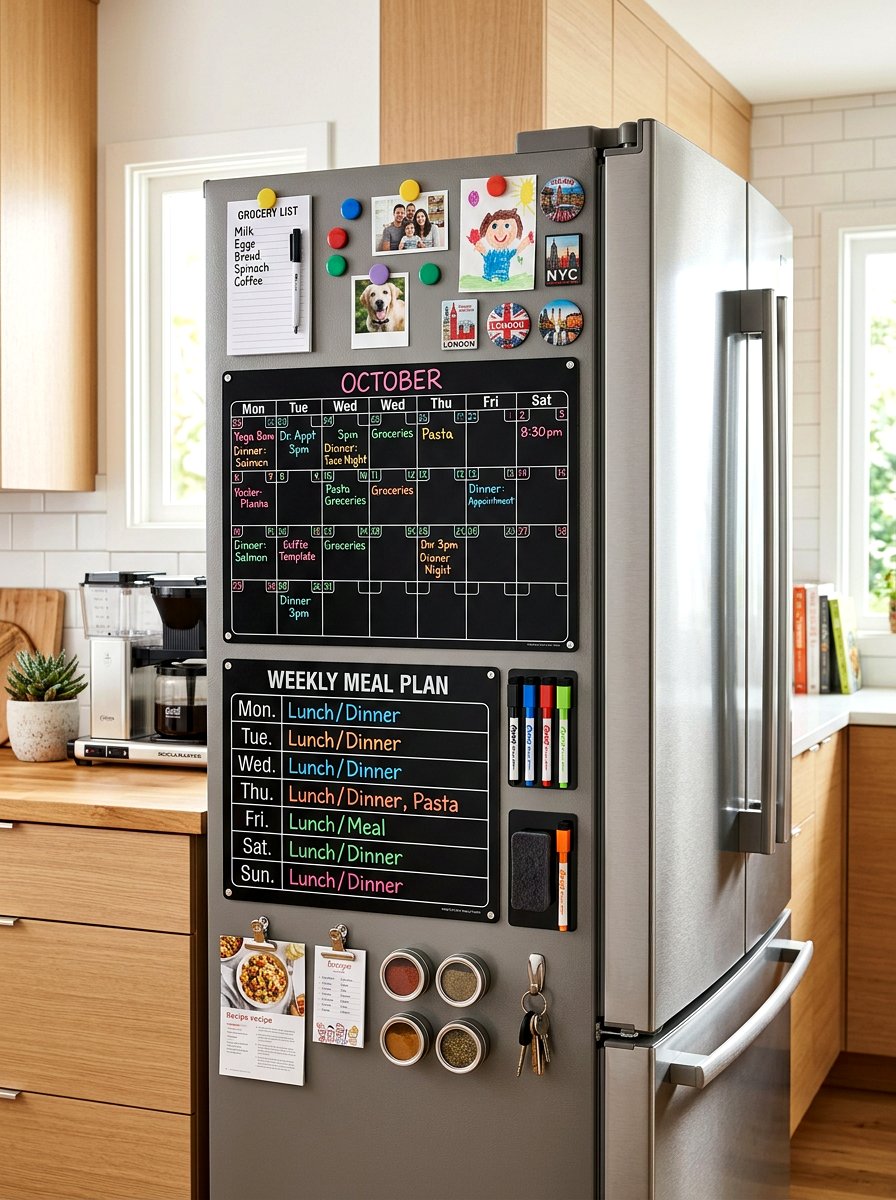 Side Of Fridge Magnetic Station - 30 family command center ideas