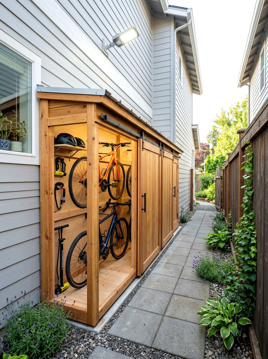 Side Of House Bike Storage - 30 bike storage shed ideas
