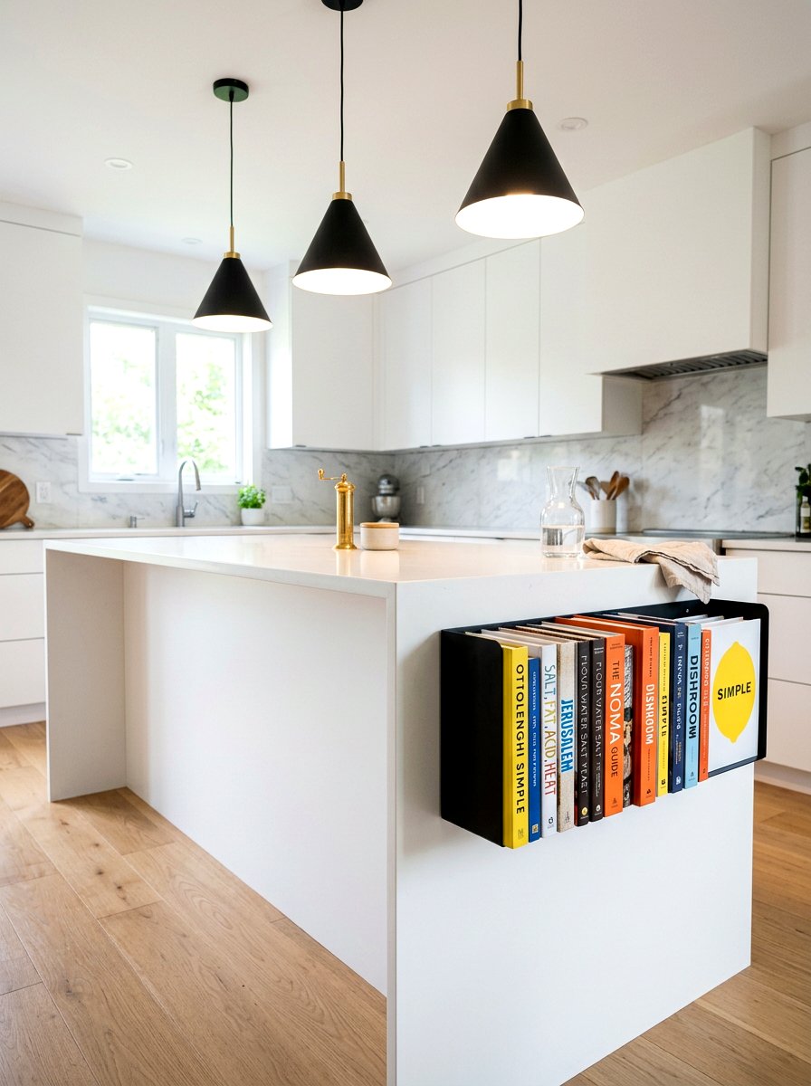 Side Of Island Rack - 30 physical cookbook kitchen ideas