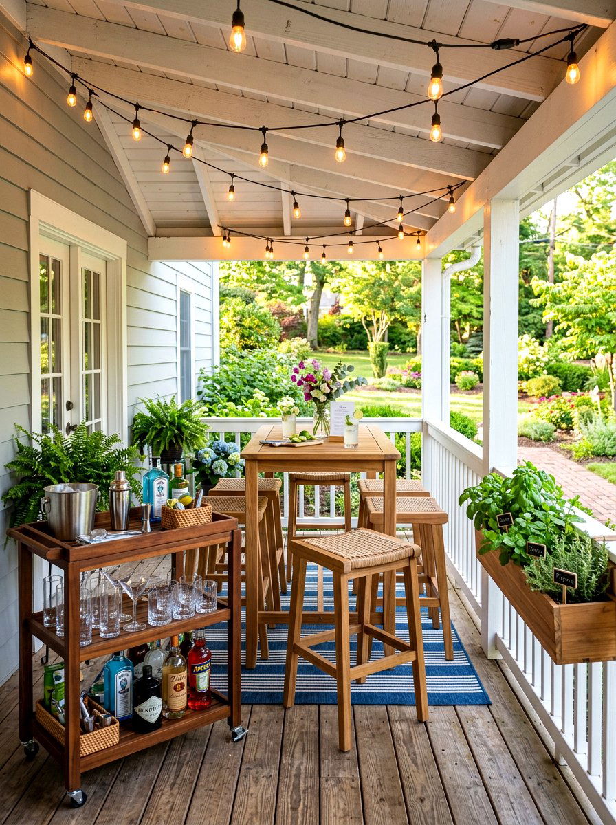 Side Porch Bar - 30 side porch ideas