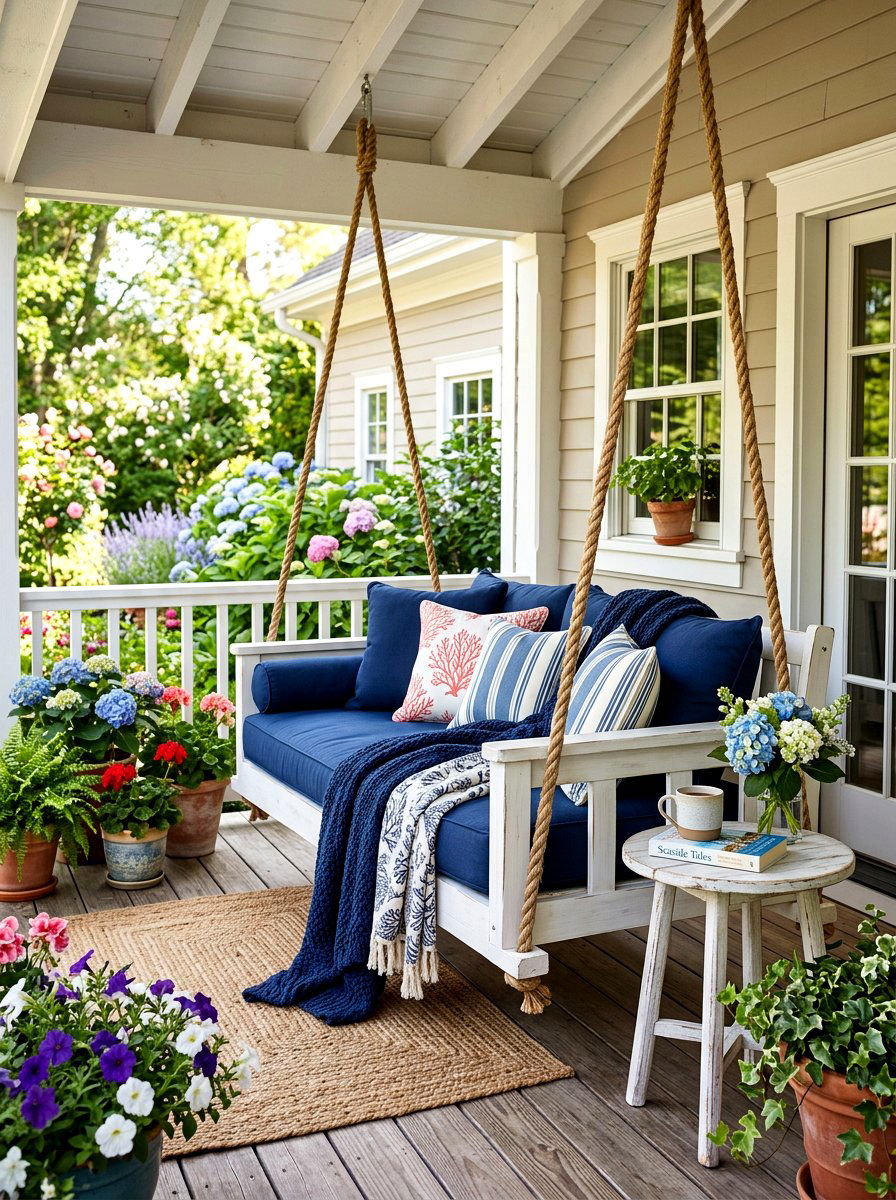 Side Porch Swing - 30 side porch ideas