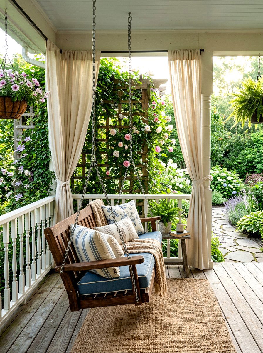 Side Porch Swing - 30 front porch swing ideas