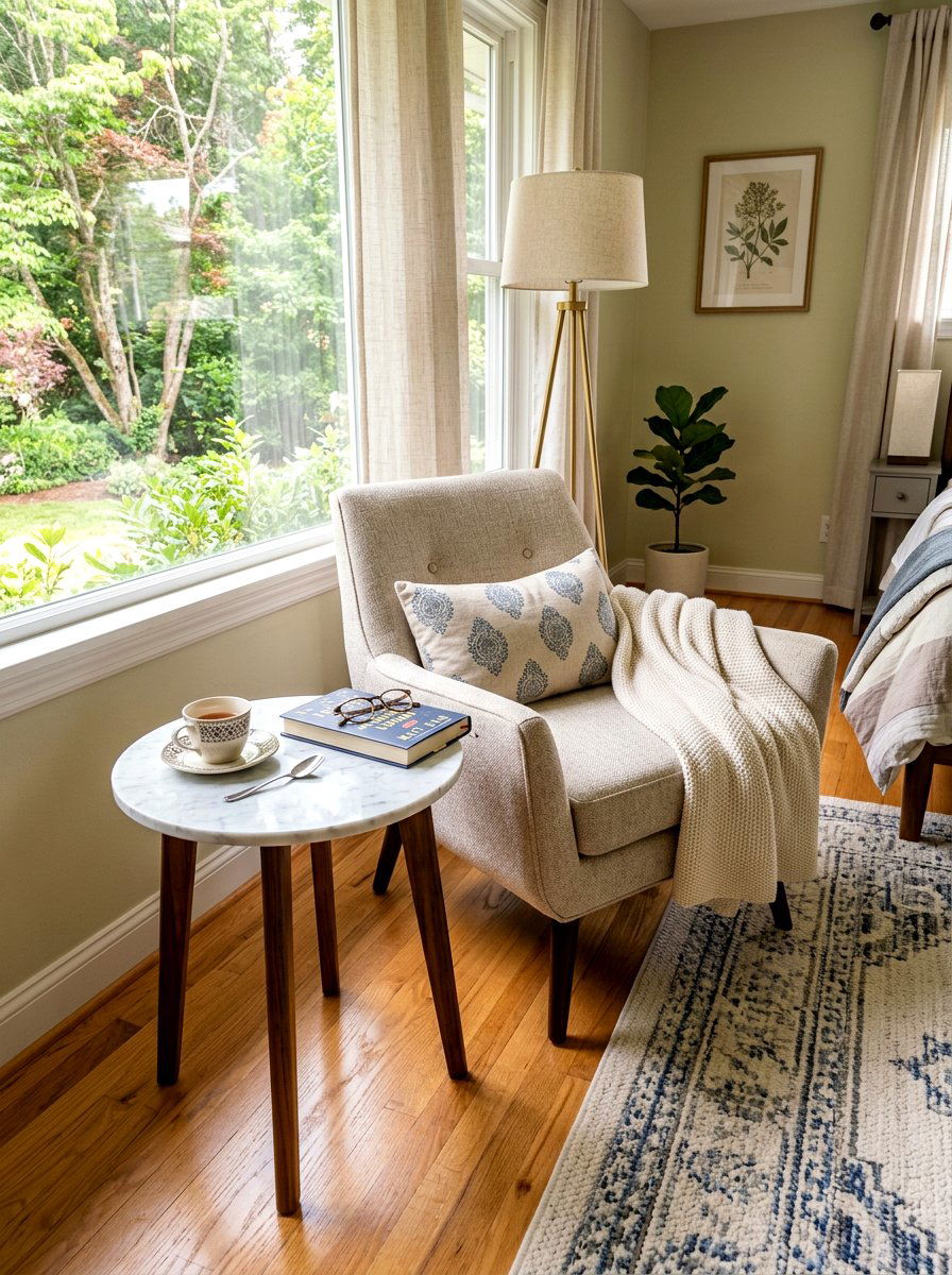 Side Table - 30 guest room reading corner ideas