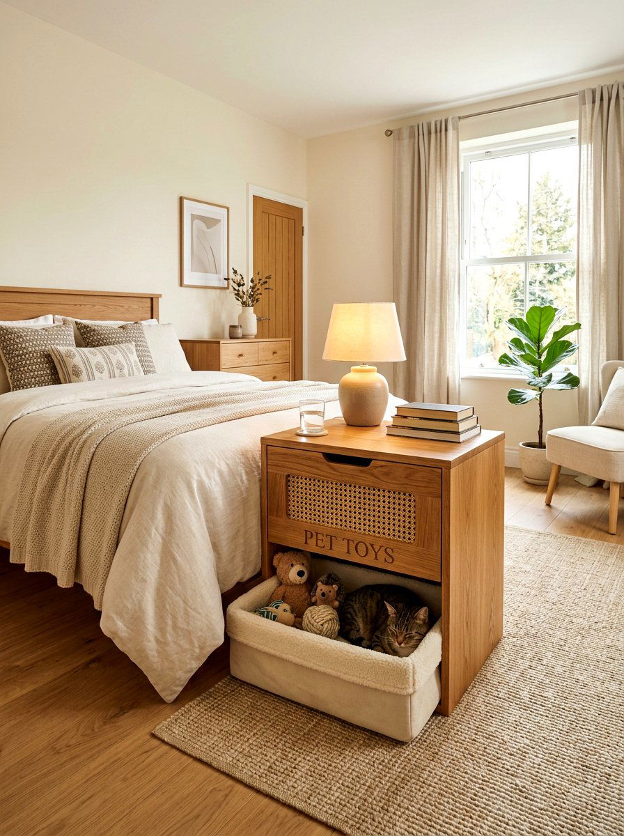 Side Table Pet Toy Box - 30 pet toy storage ideas