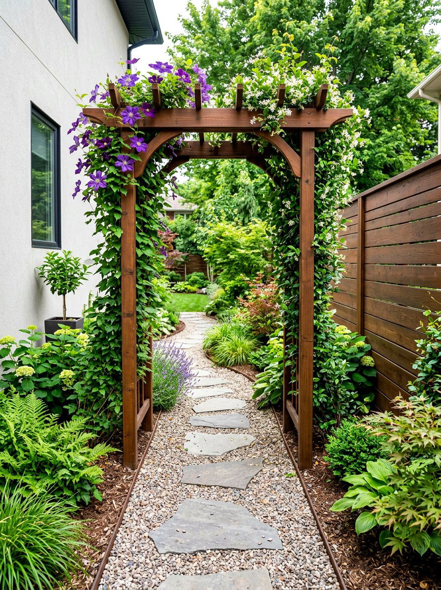 Side Yard Arbor - 30 arbor walkway ideas