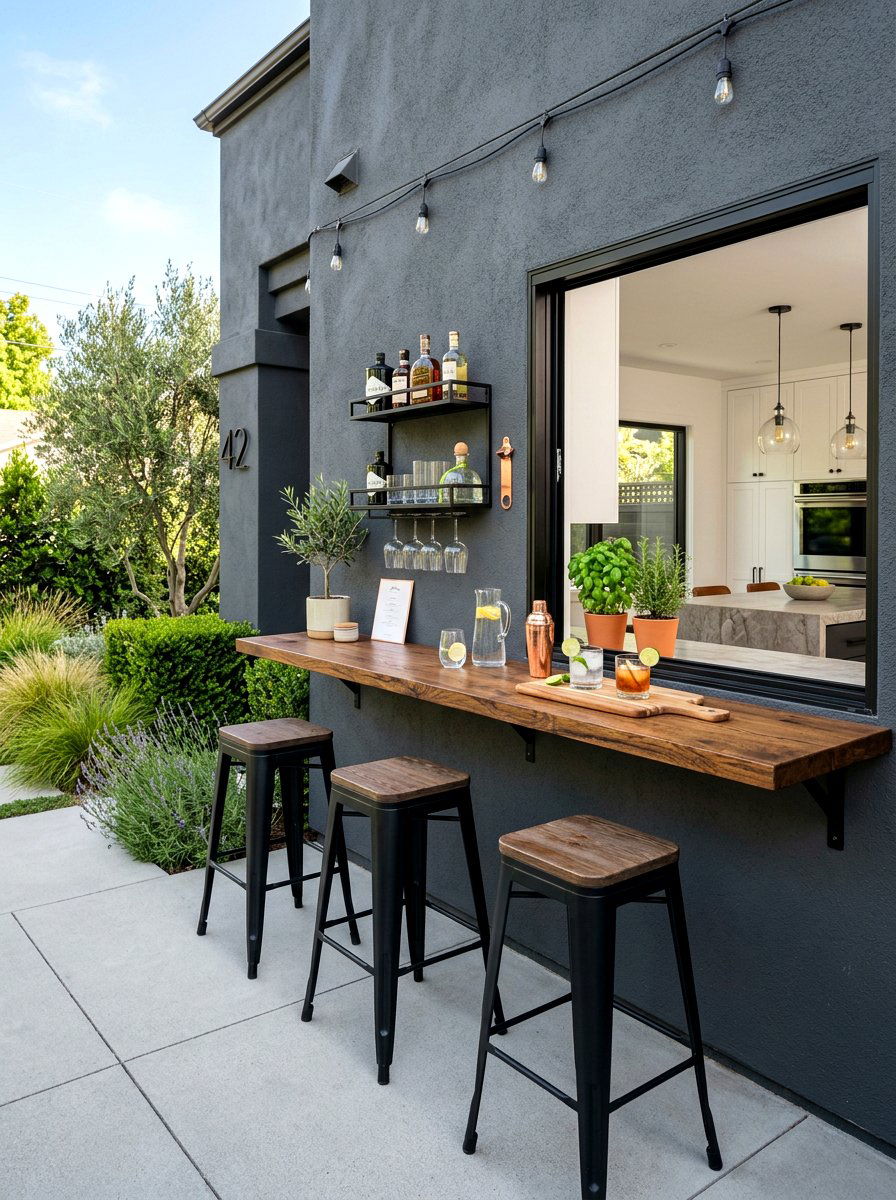 Side Yard Bar Counter - 30 side yard seating ideas